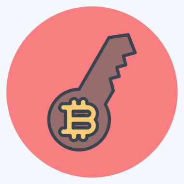 Simge Dijital Anahtarı. Kripto para birimi sembolüyle ilgili. renk eşi biçimi