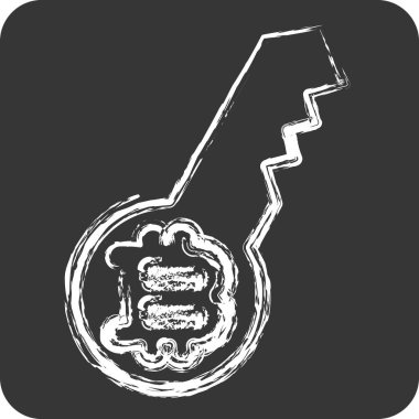 Simge Dijital Anahtarı. Kripto para birimi sembolüyle ilgili. tebeşir Biçimi