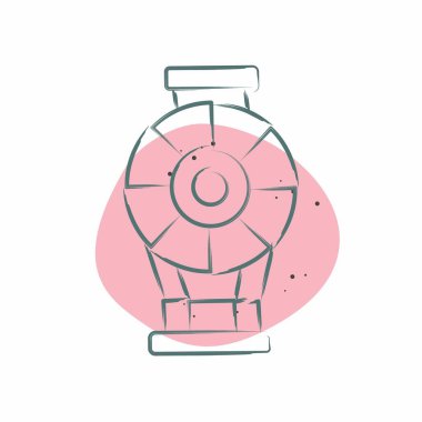 İkon Dirilebilir. Araç sembolüyle ilgili. Renkli Leke Biçimi. düzenlenebilir