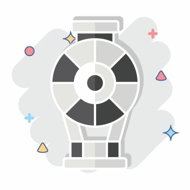 İkon Dirilebilir. Araç sembolüyle ilgili. Çizgi roman. düzenlenebilir