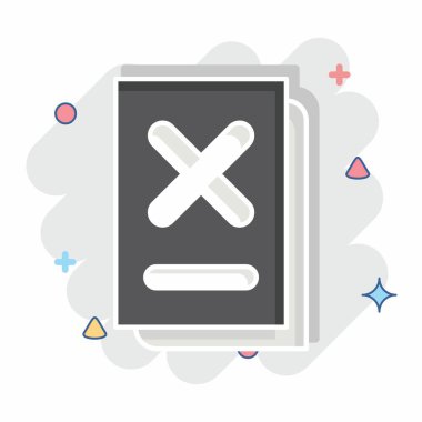 Simge Belgesi. Ünlem sembolüyle ilgili. Çizgi roman. dizayn edilebilir