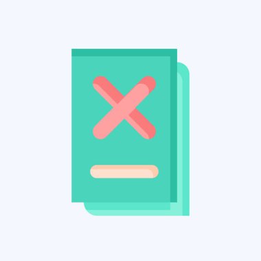 Simge Belgesi. Ünlem sembolüyle ilgili. Düz stil. dizayn edilebilir