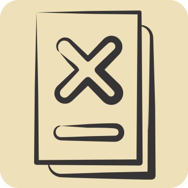 Simge Belgesi. Ünlem sembolüyle ilgili. El çizimi tarzı. dizayn edilebilir