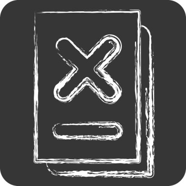 Simge Belgesi. Ünlem sembolüyle ilgili. Tebeşir stili. dizayn edilebilir