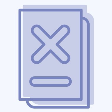 Simge Belgesi. Ünlem sembolüyle ilgili. İki ton stili. dizayn edilebilir