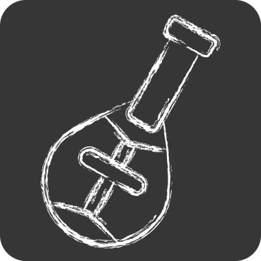 Simge Dombra. Kazakistan sembolüyle ilgili. Tebeşir stili. dizayn edilebilir