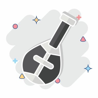 Simge Dombra. Kazakistan sembolüyle ilgili. Çizgi roman. dizayn edilebilir