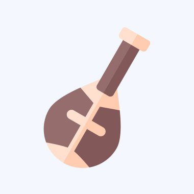 Simge Dombra. Kazakistan sembolüyle ilgili. Düz stil. dizayn edilebilir