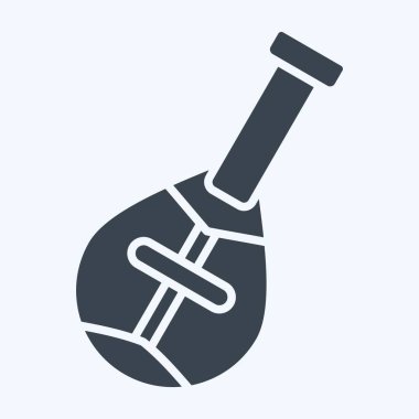 Simge Dombra. Kazakistan sembolüyle ilgili. Kabartma tarzı. dizayn edilebilir