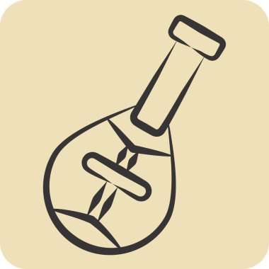 Simge Dombra. Kazakistan sembolüyle ilgili. El çizimi tarzı. dizayn edilebilir