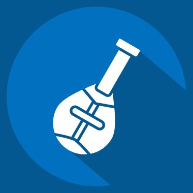 Simge Dombra. Kazakistan sembolüyle ilgili. Uzun gölge tarzı. dizayn edilebilir