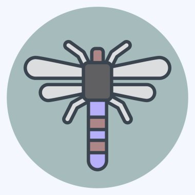 Simge Yusufçuğu. Böceklerin sembolü. renk arkadaşı stili. dizayn edilebilir