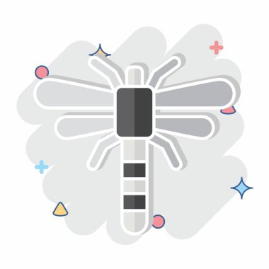 Simge Yusufçuğu. Böceklerin sembolü. Çizgi roman. dizayn edilebilir