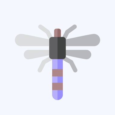 Simge Yusufçuğu. Böceklerin sembolü. Düz stil. dizayn edilebilir