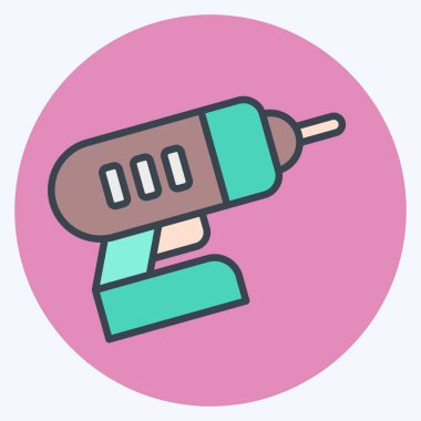 Simge Sondajı. Tamir Aletleri sembolüyle ilgili. renk arkadaşı stili. dizayn edilebilir