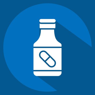 İkon Uyuşturucular. Biyomühendislik sembolüyle ilgili. uzun gölge biçimi