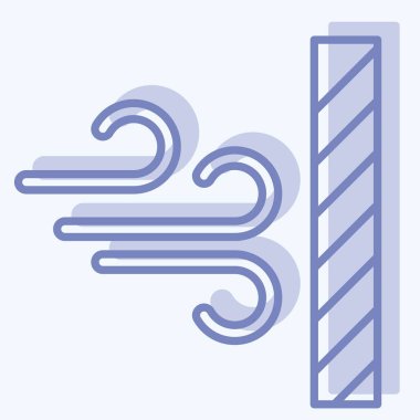 Simge Toz geçirmez. Kumaş sembolüyle ilgili. İki ton stili. dizayn edilebilir