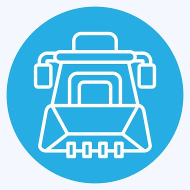 Icon Earth Mover. Araç sembolüyle ilgili. Mavi gözlü. düzenlenebilir