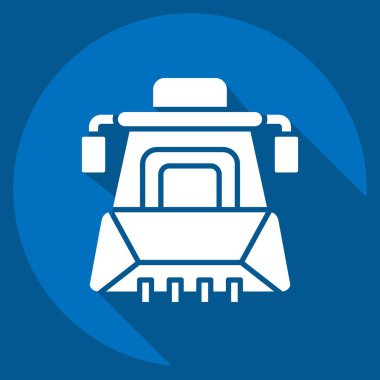 Icon Earth Mover. Araç sembolüyle ilgili. Uzun gölge tarzı. düzenlenebilir