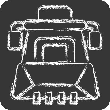 Icon Earth Mover. Araç sembolüyle ilgili. Tebeşir stili. düzenlenebilir