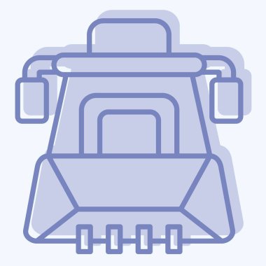 Icon Earth Mover. Araç sembolüyle ilgili. İki ton stili. düzenlenebilir