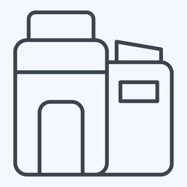 İkon Eko Fabrikası. Endüstri sembolüyle ilgili. Sıra tarzı. dizayn edilebilir