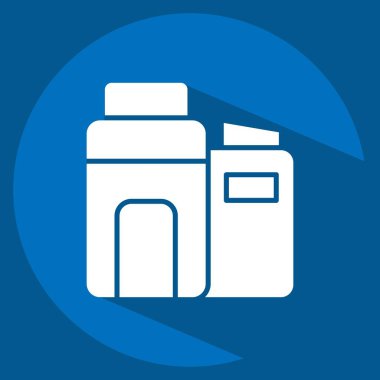 İkon Eko Fabrikası. Endüstri sembolüyle ilgili. Uzun gölge tarzı. dizayn edilebilir