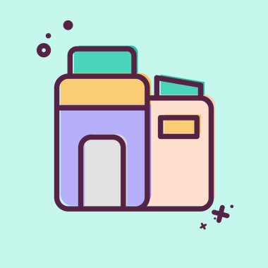 İkon Eko Fabrikası. Endüstri sembolüyle ilgili. MBE tarzı. dizayn edilebilir