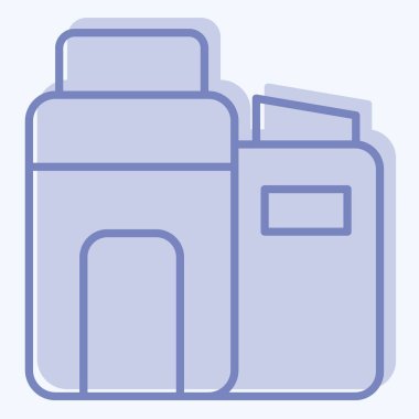 İkon Eko Fabrikası. Endüstri sembolüyle ilgili. İki ton stili. dizayn edilebilir