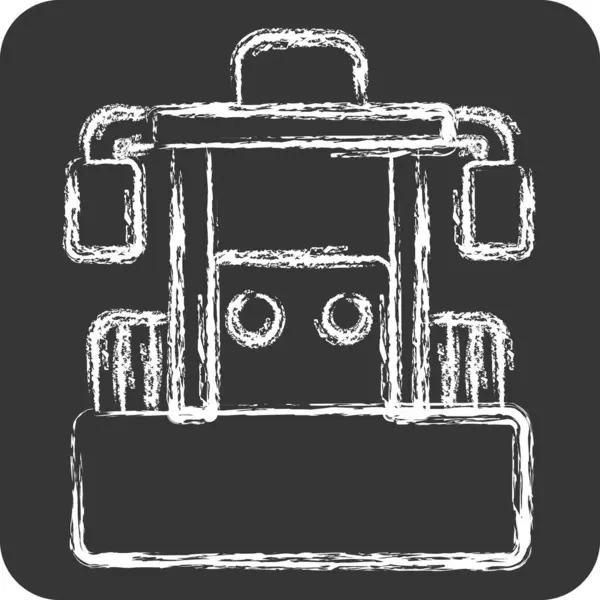 İkon Buldozer. Araç sembolüyle ilgili. Tebeşir stili. düzenlenebilir