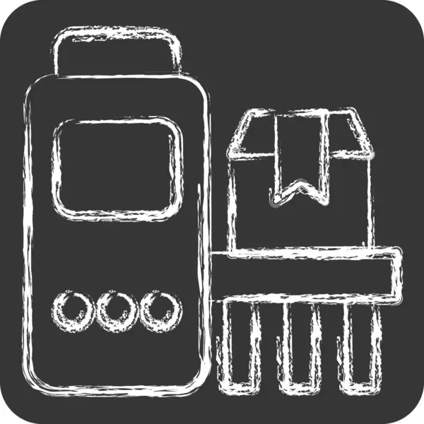 Simge taşıyıcı. Endüstri sembolüyle ilgili. Tebeşir stili. dizayn edilebilir