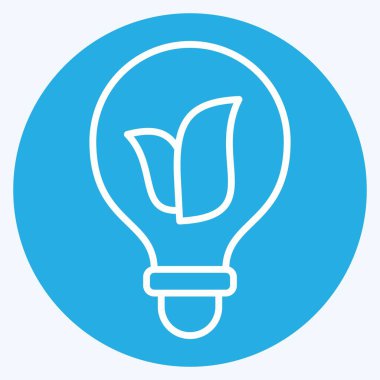 Icon Eco Lambası. Dünya 'yı Kurtarma sembolüyle ilgili. Mavi gözlü. düzenlenebilir