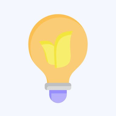 Icon Eco Lambası. Dünya 'yı Kurtarma sembolüyle ilgili. Düz stil. düzenlenebilir