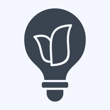 Icon Eco Lambası. Dünya 'yı Kurtarma sembolüyle ilgili. Kabartma tarzı. düzenlenebilir