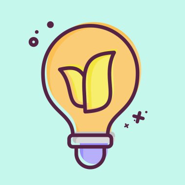 Icon Eco Lambası. Dünya 'yı Kurtarma sembolüyle ilgili. MBE tarzı. düzenlenebilir