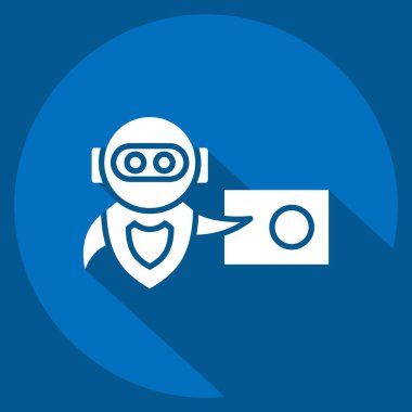 Simge Eğitimi. Yapay Zeka sembolüyle ilgili. uzun gölge biçimi