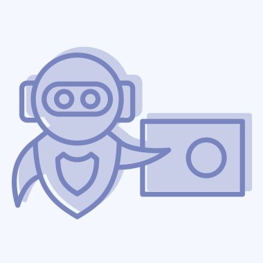 Simge Eğitimi. Yapay Zeka sembolüyle ilgili. iki ton biçimi