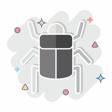 Icon Mısır yengeci. Böceklerin sembolü. Çizgi roman. dizayn edilebilir