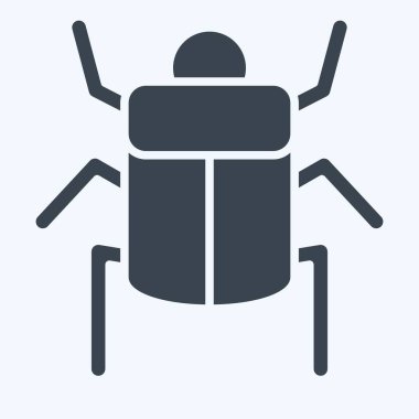 Icon Mısır yengeci. Böceklerin sembolü. Kabartma tarzı. dizayn edilebilir