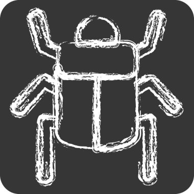 Icon Mısır yengeci. Böceklerin sembolü. Tebeşir stili. dizayn edilebilir