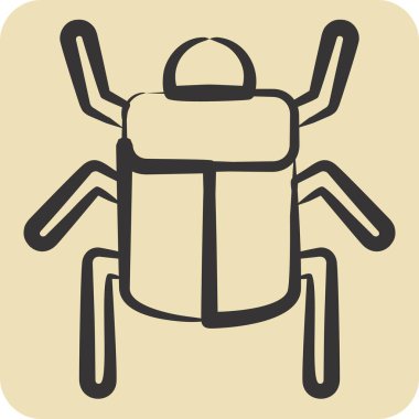 Icon Mısır yengeci. Böceklerin sembolü. El çizimi tarzı. dizayn edilebilir