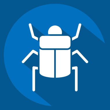 Icon Mısır yengeci. Böceklerin sembolü. Uzun gölge tarzı. dizayn edilebilir