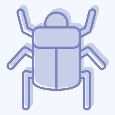 Icon Mısır yengeci. Böceklerin sembolü. İki ton stili. dizayn edilebilir