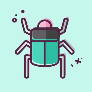 Icon Mısır yengeci. Böceklerin sembolü. MBE tarzı. dizayn edilebilir