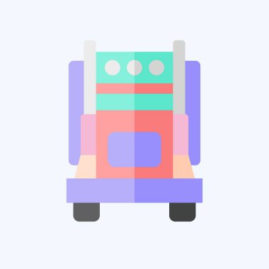 İkon 18 Wheeler. Araç sembolüyle ilgili. Düz stil. düzenlenebilir