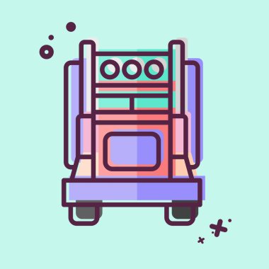 İkon 18 Wheeler. Araç sembolüyle ilgili. MBE tarzı. düzenlenebilir