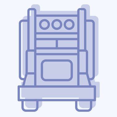 İkon 18 Wheeler. Araç sembolüyle ilgili. İki ton stili. düzenlenebilir