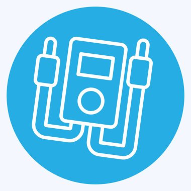 Simge Elektrik Taksimetresi. Tamir Aletleri sembolüyle ilgili. Mavi gözlü. dizayn edilebilir