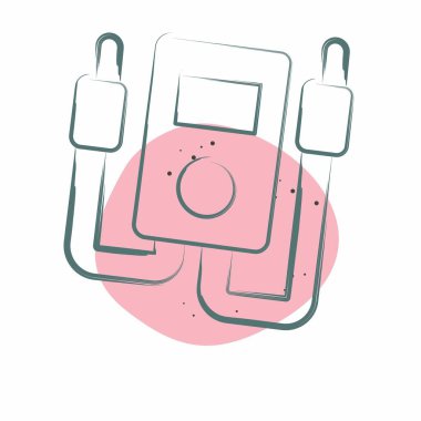 Simge Elektrik Taksimetresi. Tamir Aletleri sembolüyle ilgili. Renkli Leke Biçimi. dizayn edilebilir