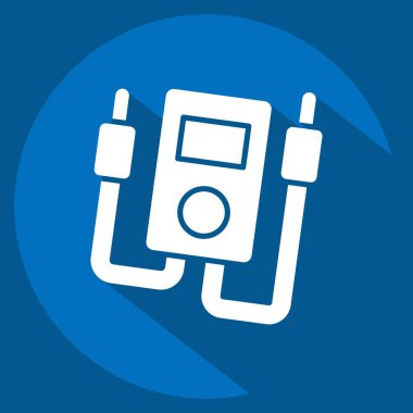 Simge Elektrik Taksimetresi. Tamir Aletleri sembolüyle ilgili. Uzun gölge tarzı. dizayn edilebilir